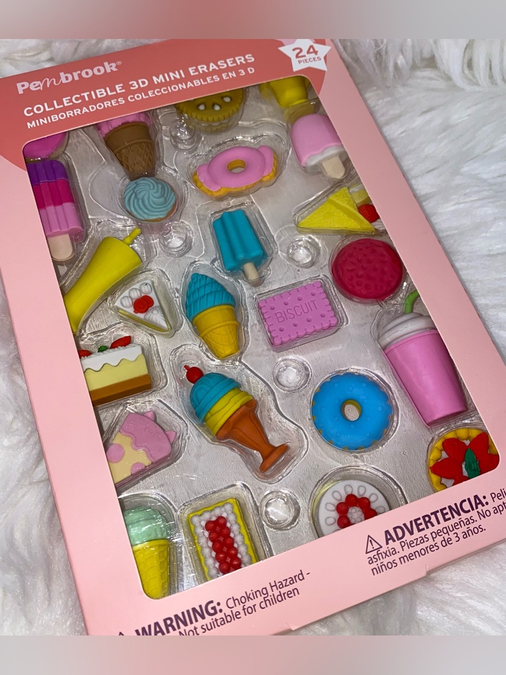 Collectible 3D mini erasers 24 pc. New pack